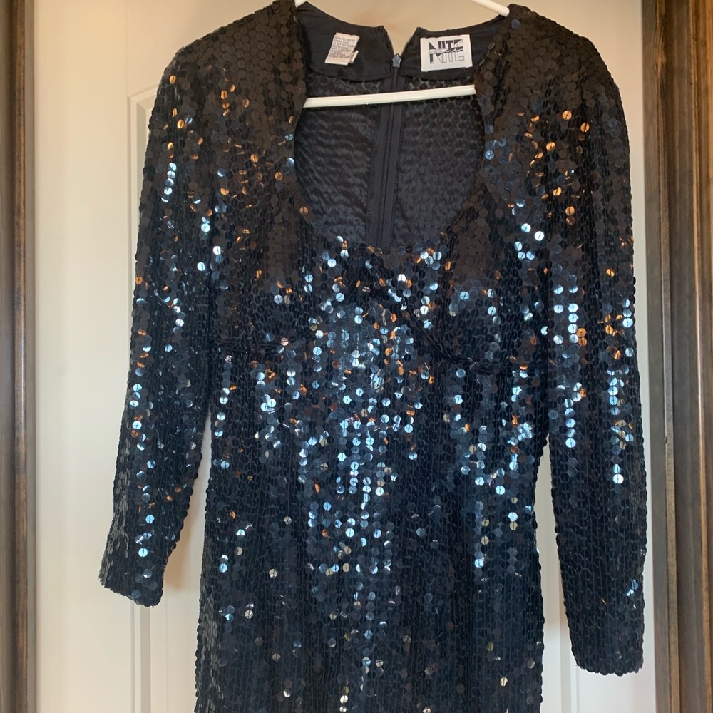 NITE Line Black Sequence Dress